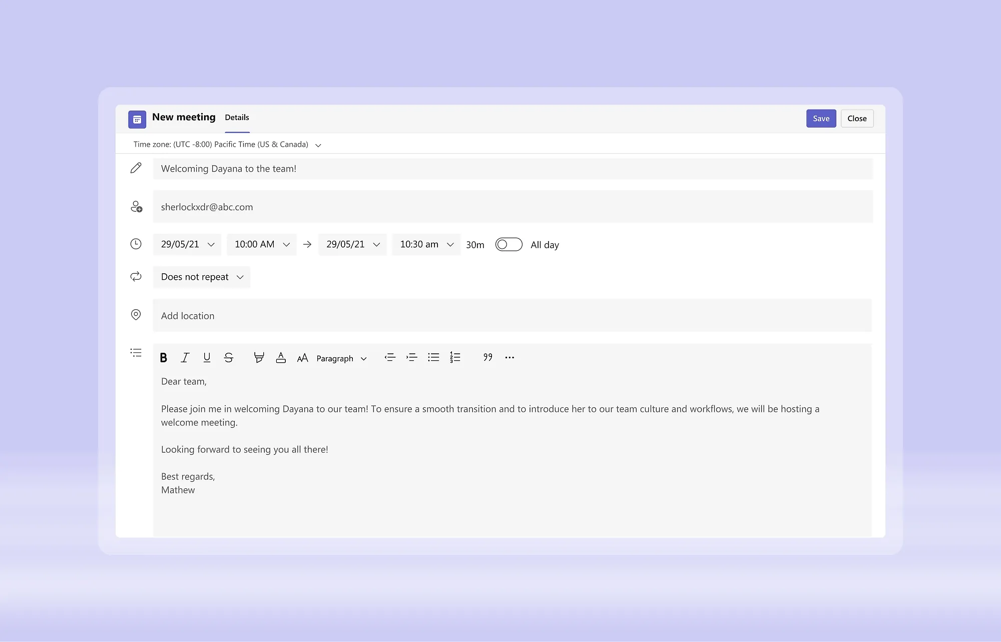 安排与任何人的会议